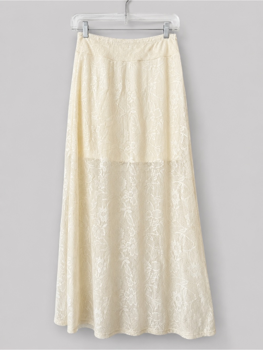 Elegant Cream Lace Skirt